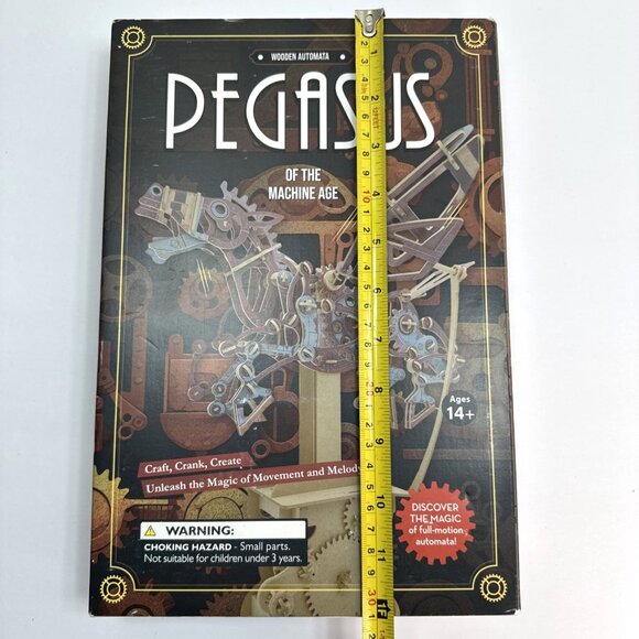 NEW Wooden Automata Music Box Pegasus Of The Machine Age Steampunk Mechanical - Picture 5 of 6